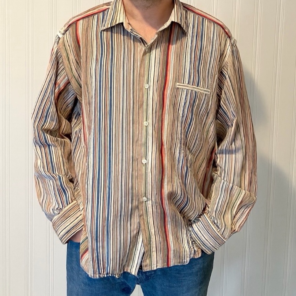 2 for $30 ⭐️ Brandolini Multicolored Striped Long Sleeve Button Up Shirt XL